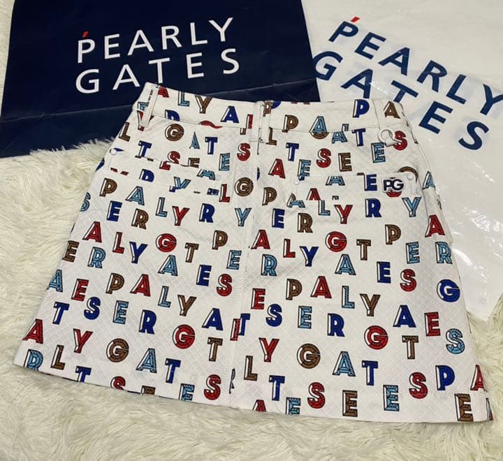 正規品パーリーゲイツアートピケダイヤカットロゴプリントスカートレディスサイズ00