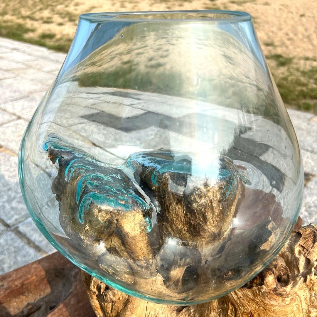 流木ガラスオブジェ特大G 花瓶 金魚鉢 テラリウム フラワーポット 水槽 アート