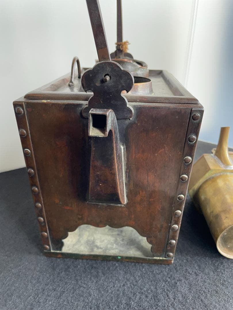 時代物 銅製 籐巻提手 酒燗器 燗銅壷 野燗炉 銅壺 薬燗壷 急須 骨董 古美術