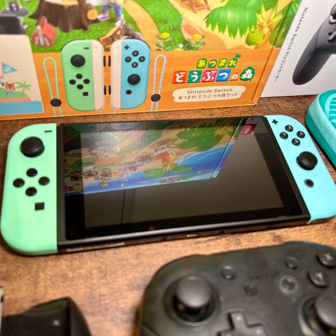 Switch あつまれ どうぶつの森セット＋プロコン＋128GBメモリ＋ケース