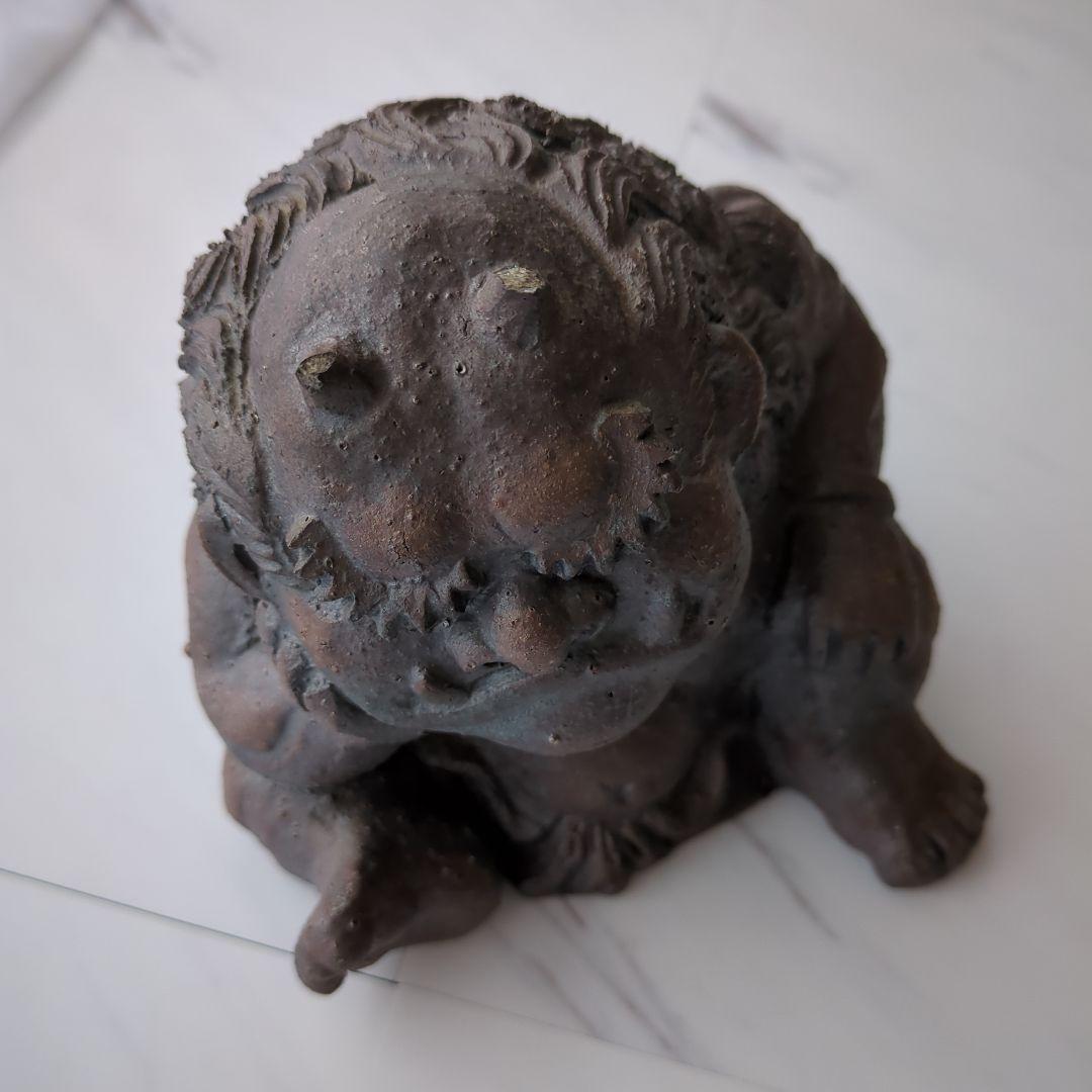 【村秀鬼瓦工房】鬼もひるね 金棒 鬼の置物 安田瓦 装飾瓦 新潟県 工芸品