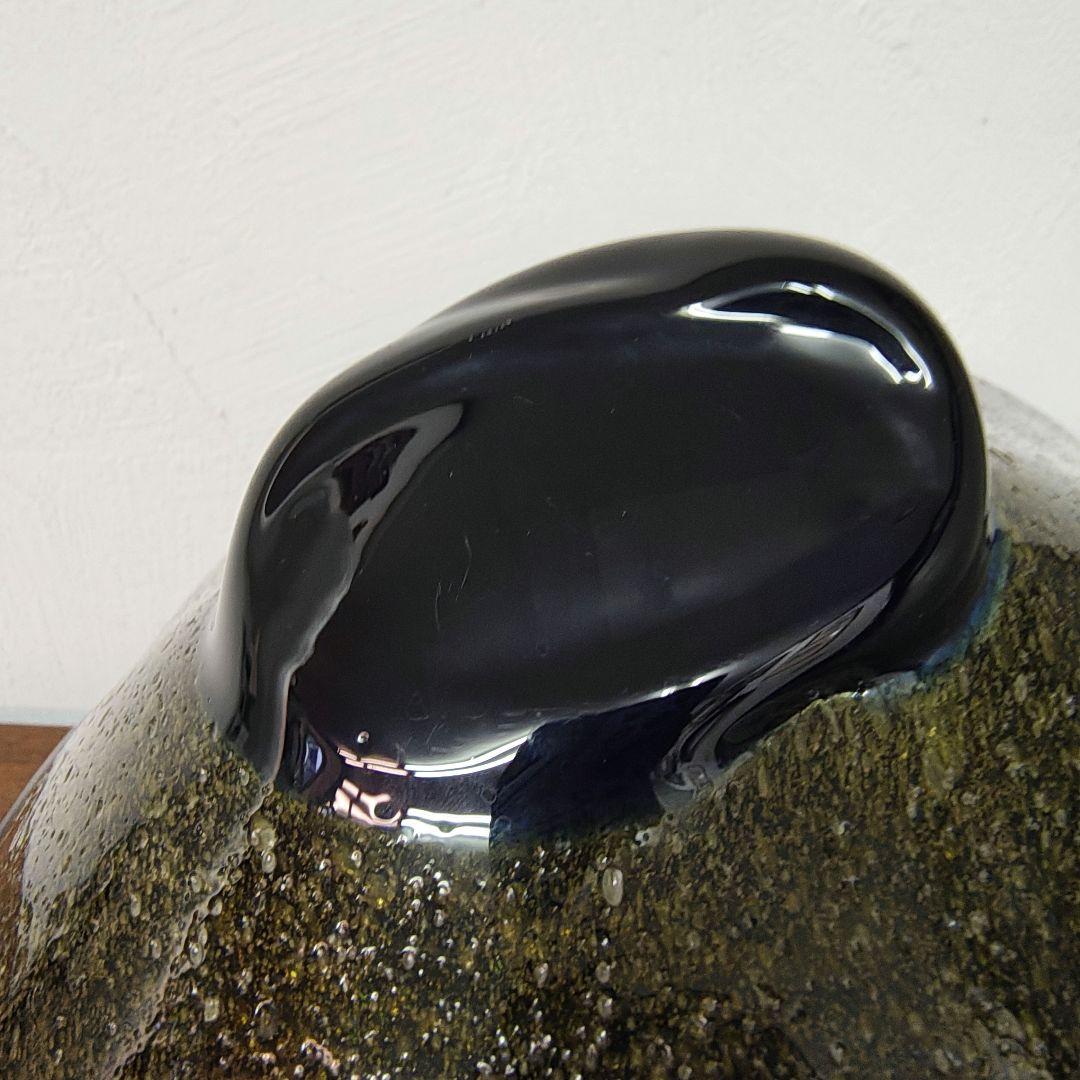 【稲嶺盛吉】泡ガラス 花器 ワインクーラー 大作