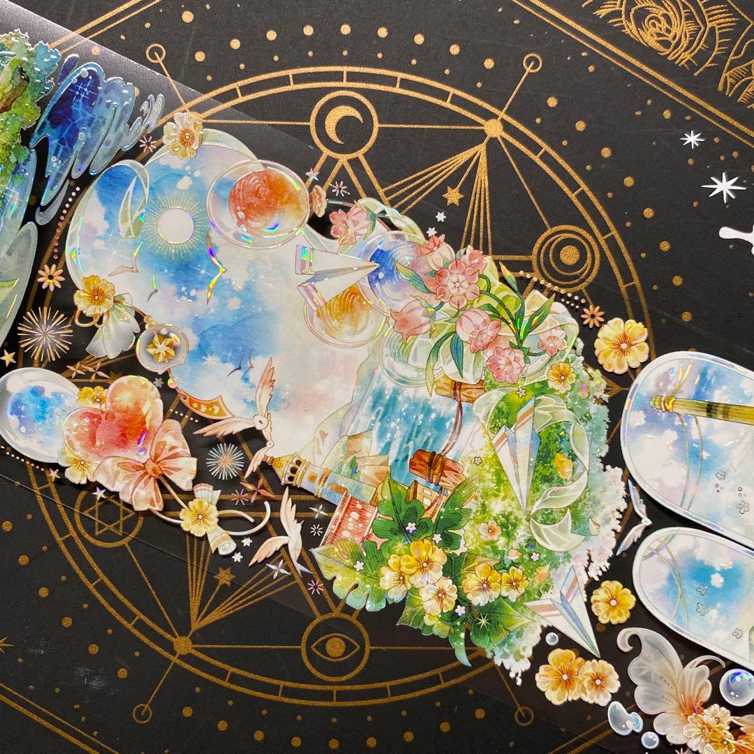 【9157】海外　中古巻　貝殻光マスキングテープ　夏　金魚　海　魚背景装飾系