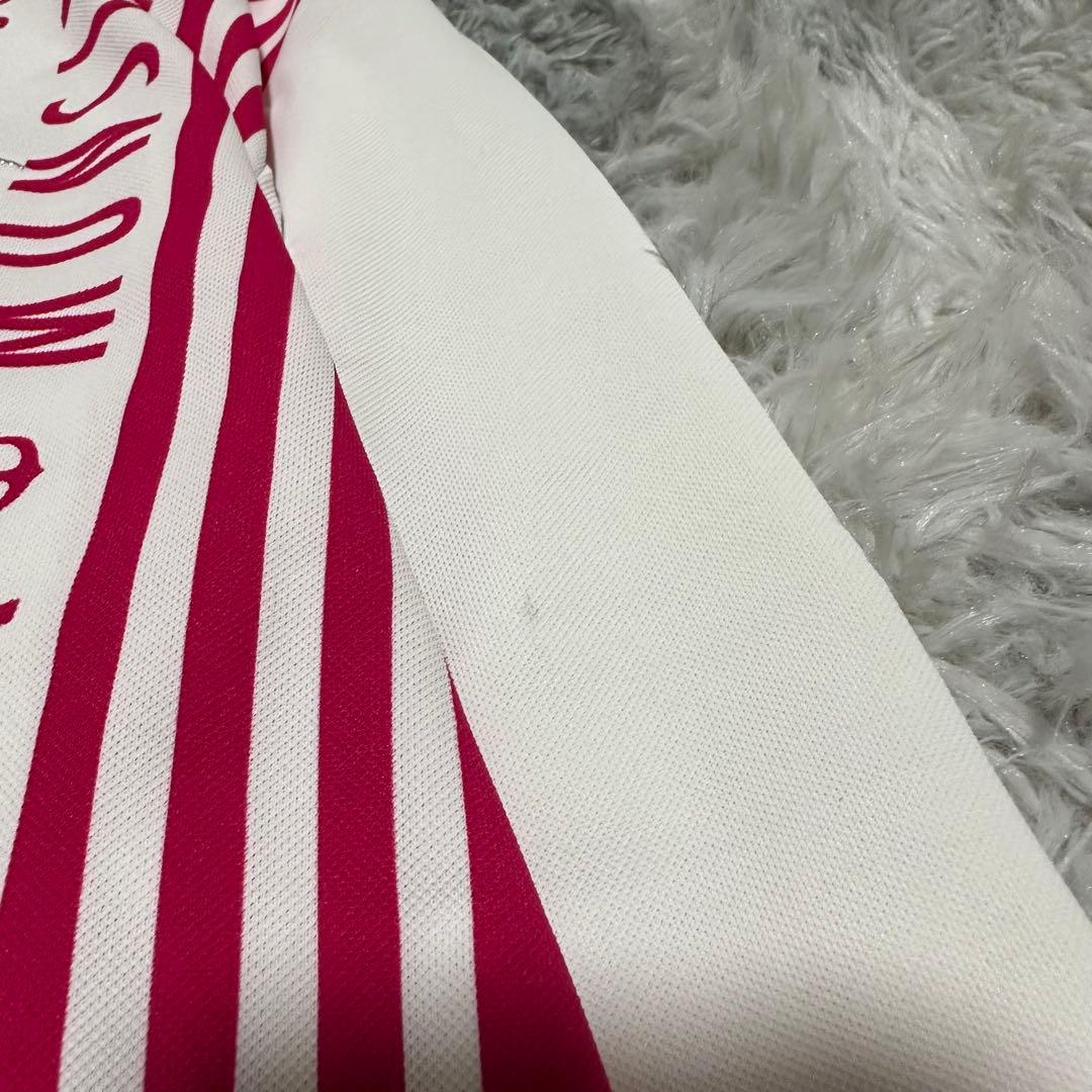 【マンシングウェア】ゴルフウェア ホワイト ピンク Lサイズ ハーフジップ