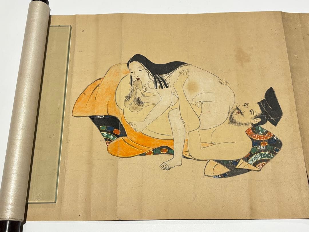 「江戸時代初期〜中期頃筆 春画巻」彩色肉筆 12図1巻|艶本 浮世絵 わじるし