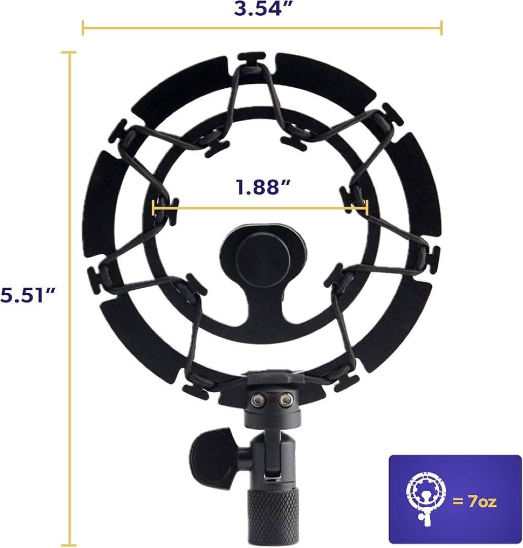 ショックマウント マイク用 ブラック　アルミ