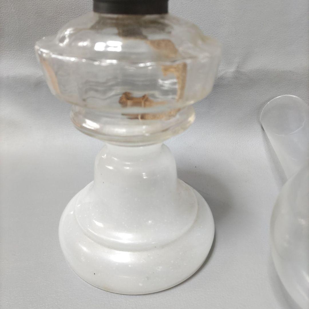 大正硝子　オイルランプ　乳白　　D606