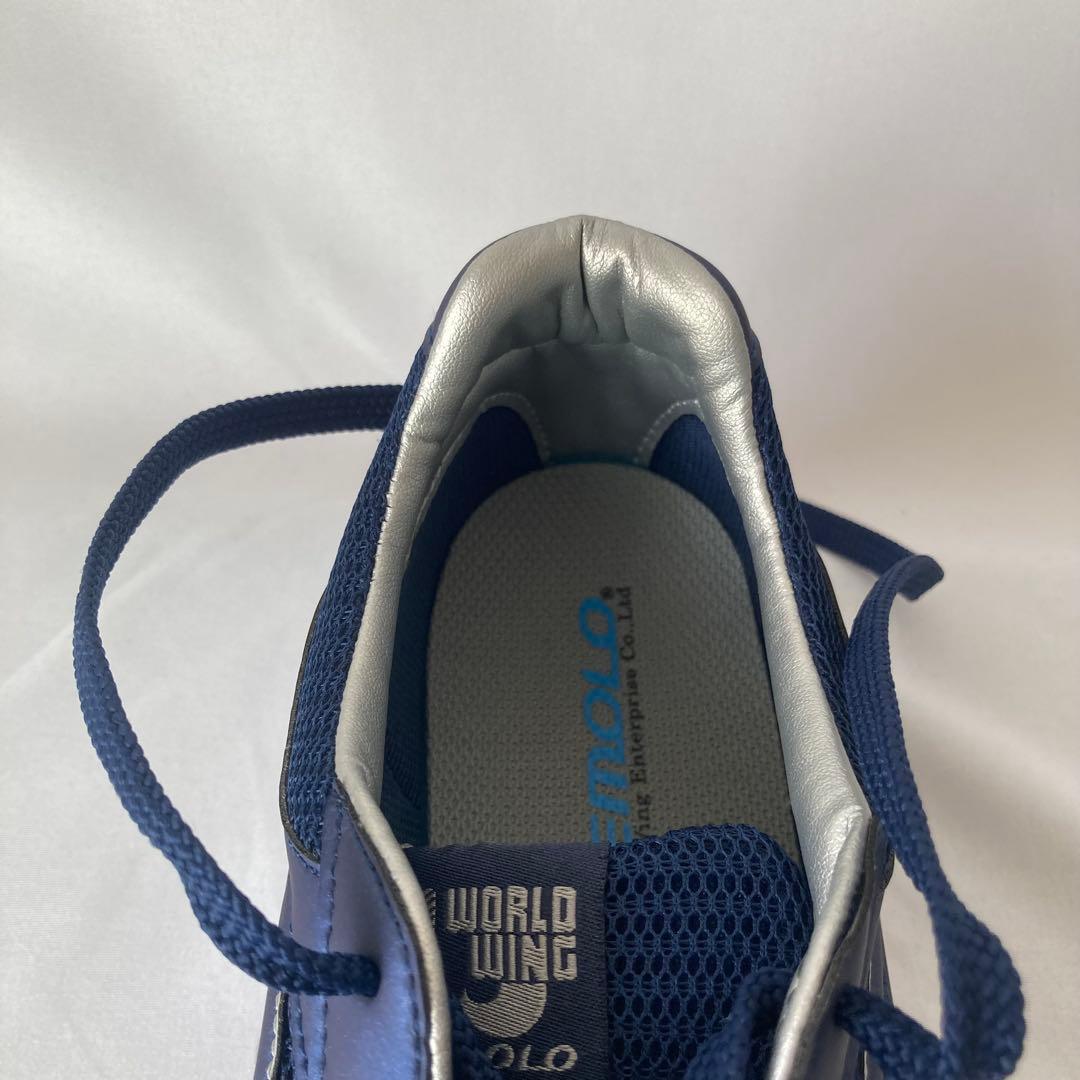 ボ*ン様 BEMOLO シューズ 26.5cm ネイビー 収納袋付き