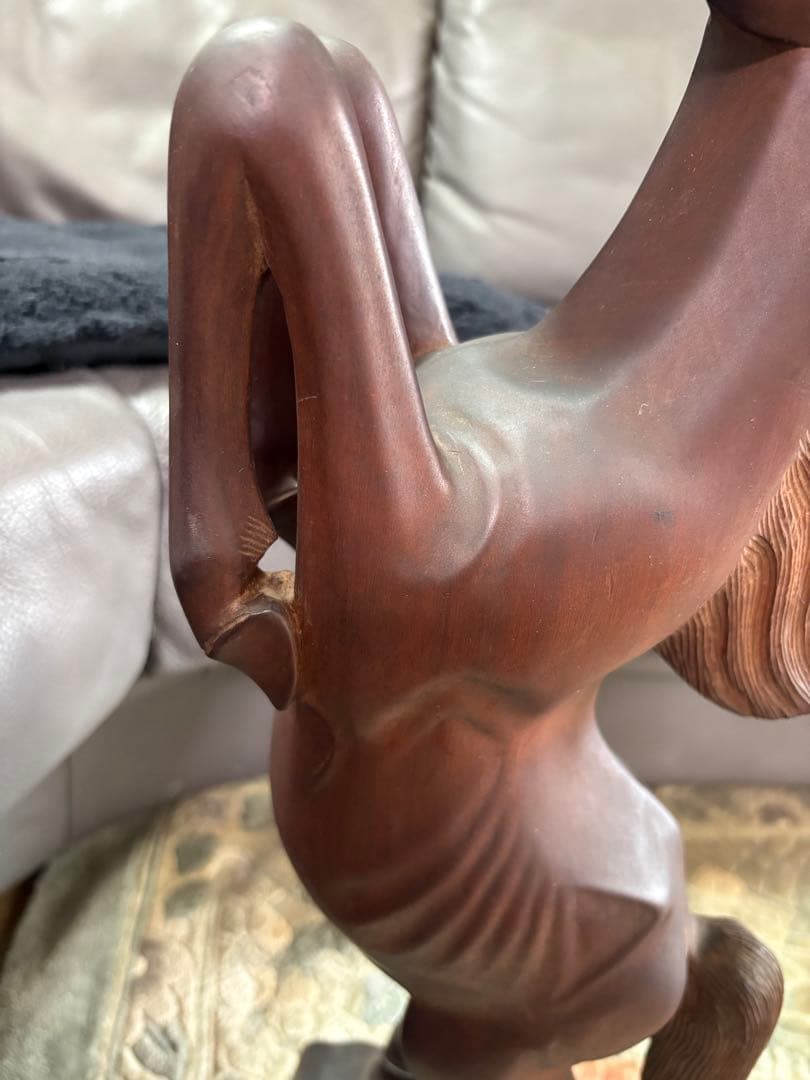 木製　置物　馬　ウマ