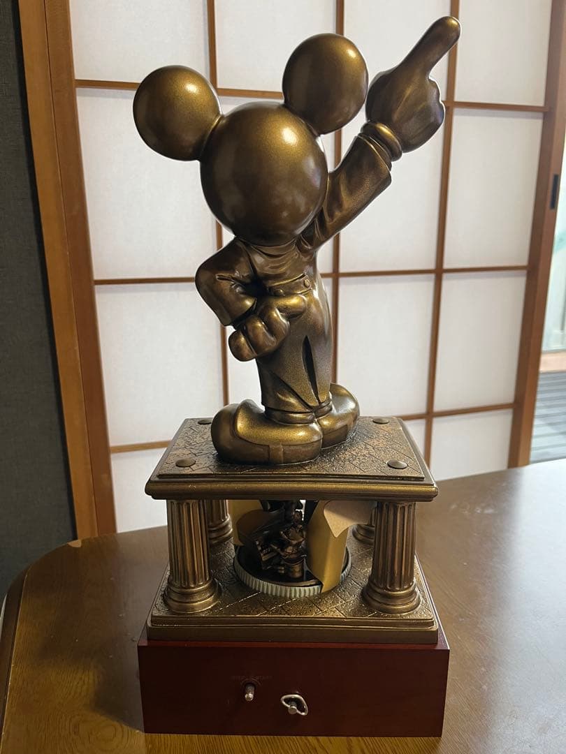【未使用】第一生命の非売品　ディズニー　ミッキーコンサート　ブロンズ像オルゴール
