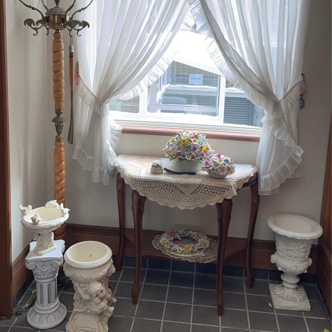 コンソールテーブル　猫脚　割れあり　アンティーク　家具　大理石