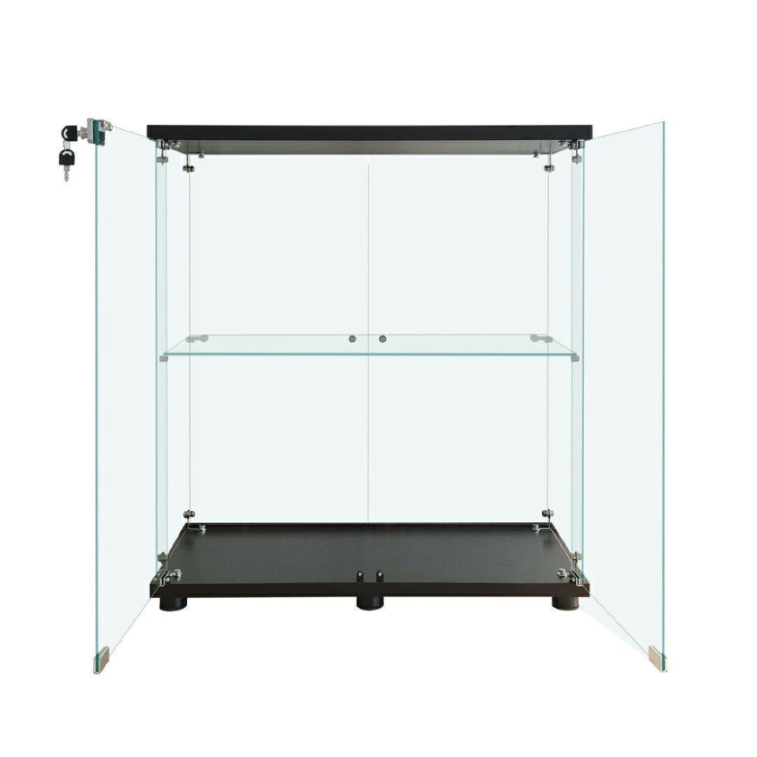 ガラスケース 2段両扉B1998コレクション フィギュア 棚 ショーケース 黒