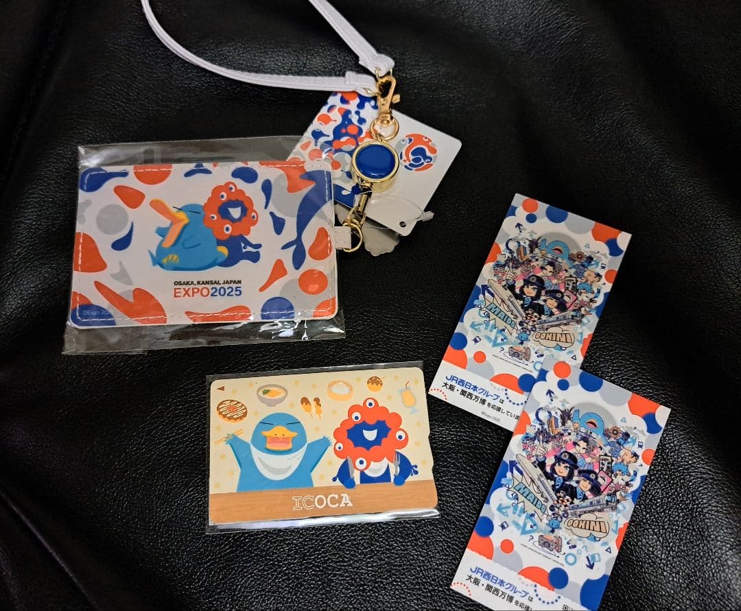 EXPO2025 ミャクミャク ICOCA+パスケース+鉄道シール2枚　　新品