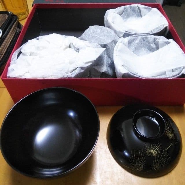 みわちやんさん 専用 桜井漆器　花ぬり　吸物椀　5個セット