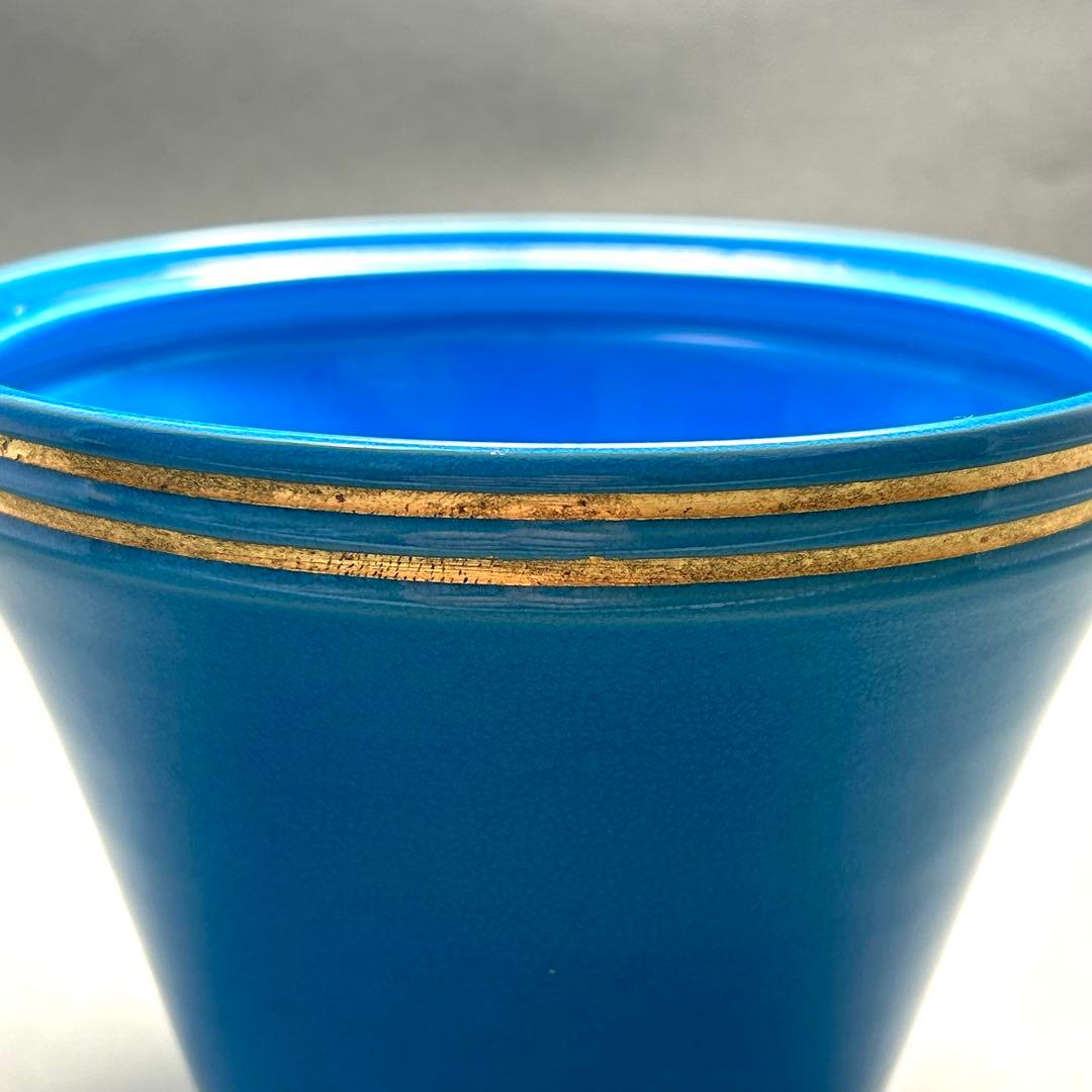 水指　『御室窯　浅黄交趾』　御室焼　水差し　末広　お茶道具　茶道　工芸品　共箱