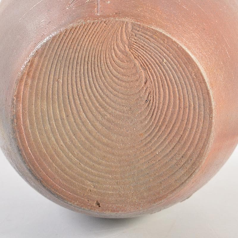 茶道具　備前焼　木村陶峰造　肩衝茶入　仕覆付　共箱　V　6616