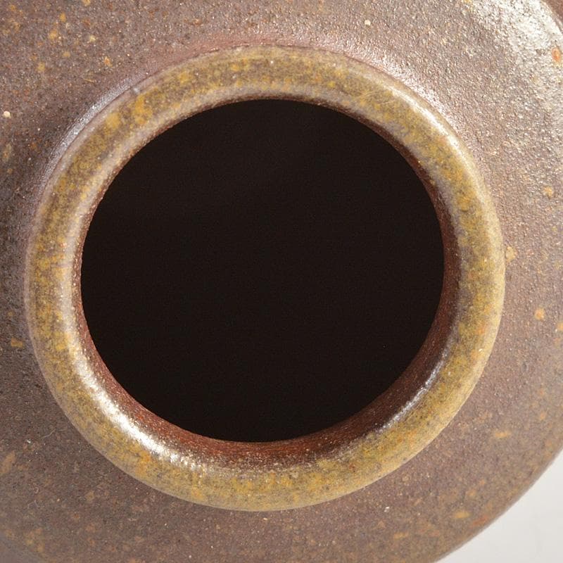 茶道具　備前焼　木村陶峰造　肩衝茶入　仕覆付　共箱　V　6616