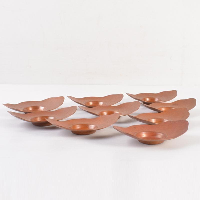 煎茶道具　素銅　木瓜式　茶托　十八客　合計約1429g　在銘　共箱　MR7539