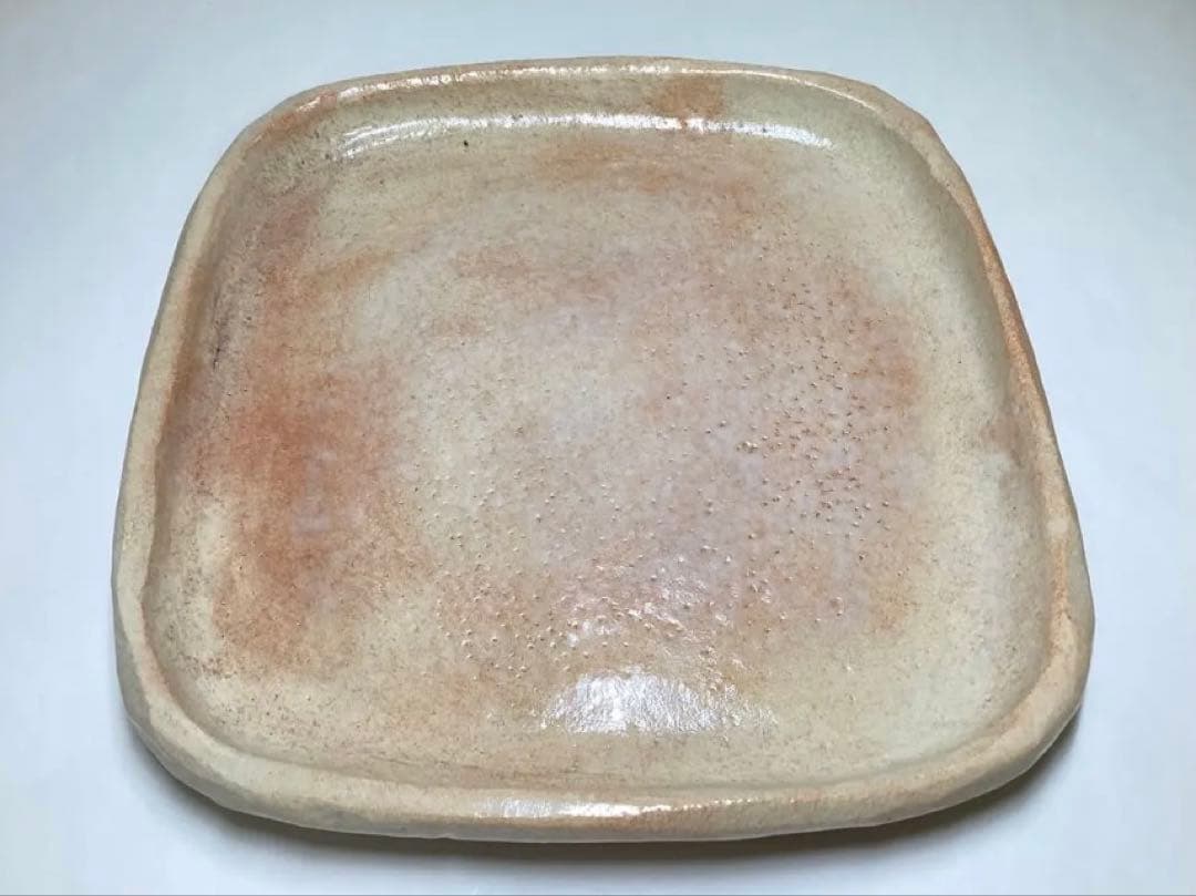 茶道具 古物品 本間焼 菓子器 赤 四方 角 池田退輔 木箱入