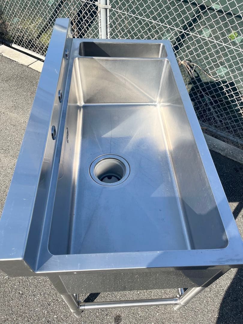 ステンレス1槽ダスト付きシンク 流し台　業務用　1200×600×800