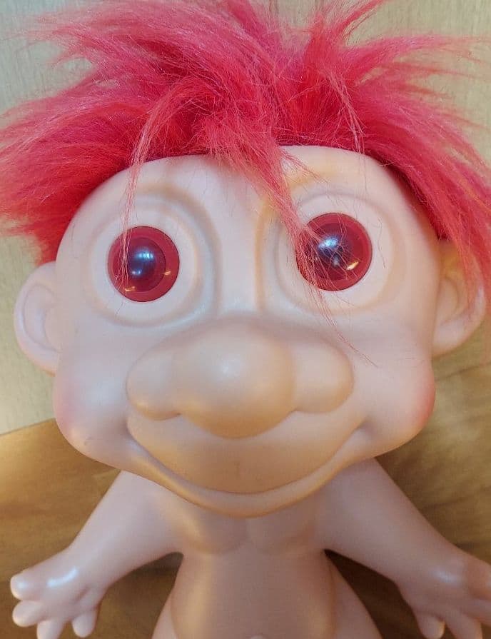 ビッグトロール人形　フィギュア　レッド　赤髪　レッドアイ　アメトイ　ヴィンテージ