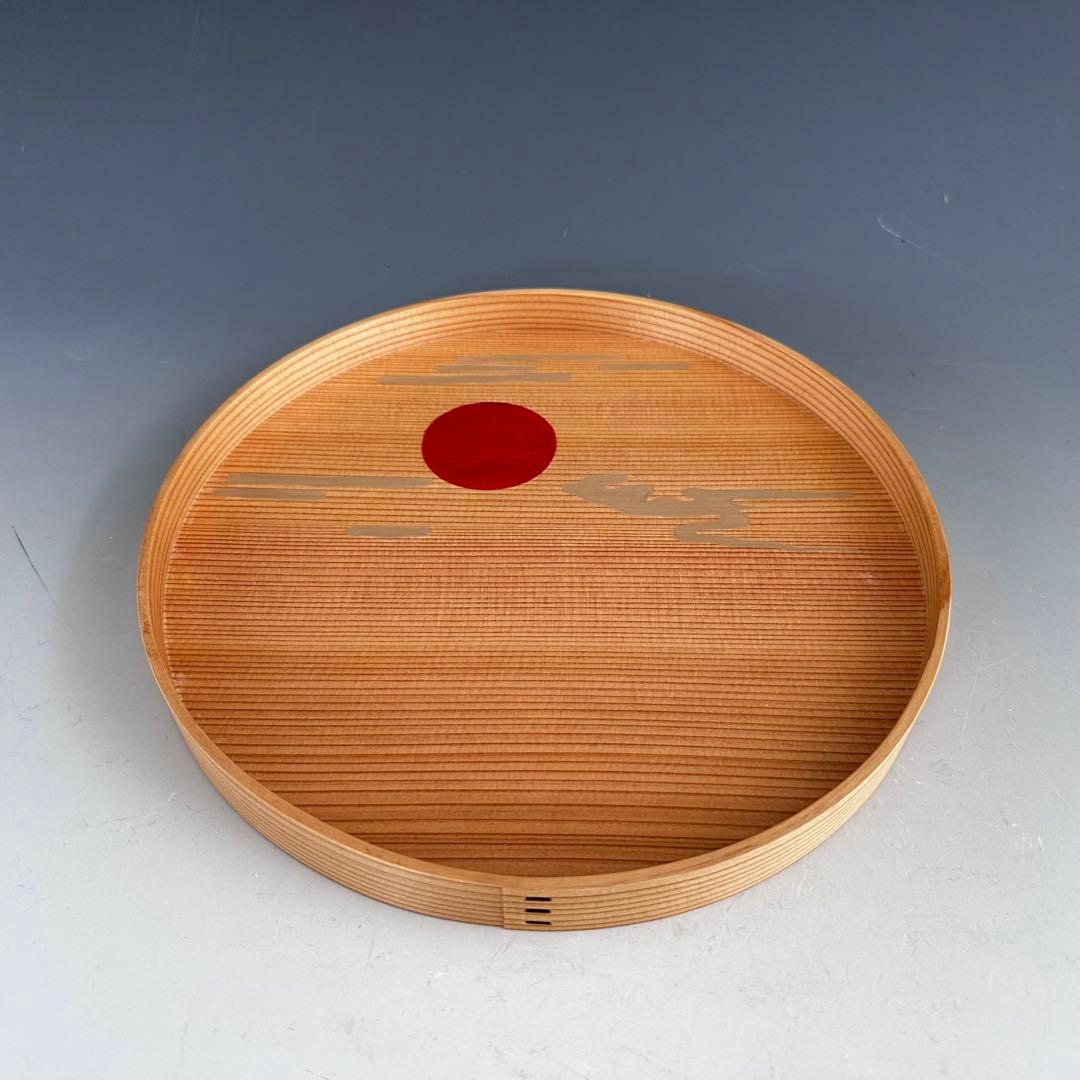 茶道具　杉曲　日の出　丸　菓子器　橋村萬象　共箱　干菓子器　工芸　木地　指物