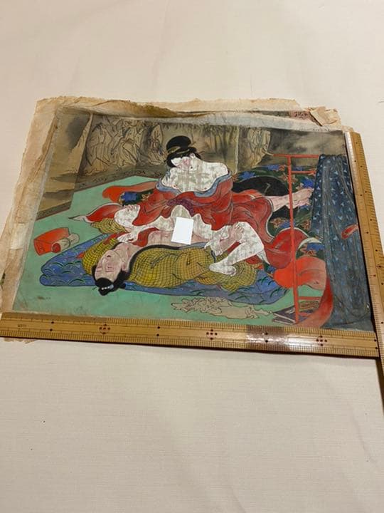 浮世絵　肉筆 春画 絹　５枚