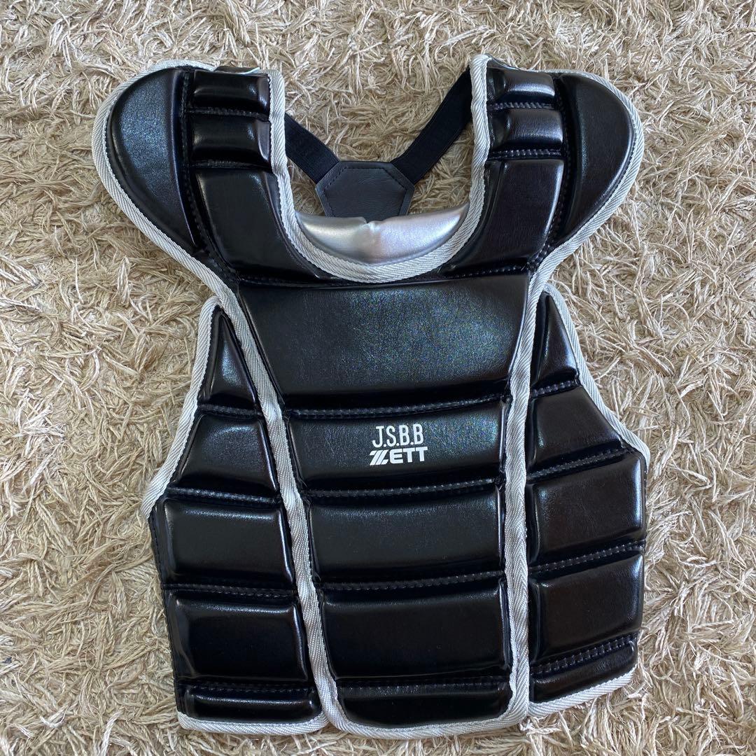 ゼット 野球 少年 軟式 キャッチャー防具 4点セット ブラック/シルバー B…