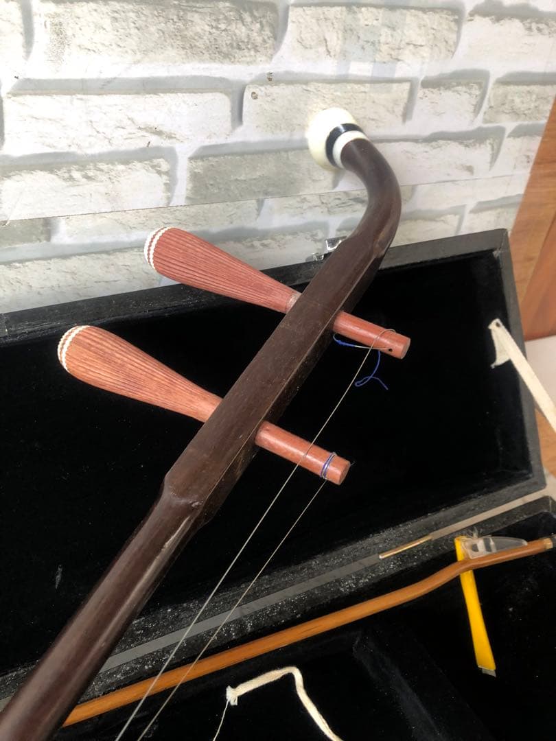 上海二胡　中国　伝統楽器　弦楽器　民族楽器ケース付(A31)