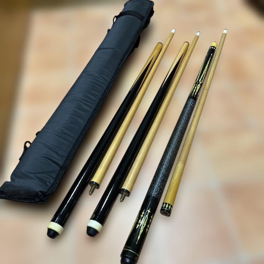 ビリヤードキュー 3本セット ケース付き