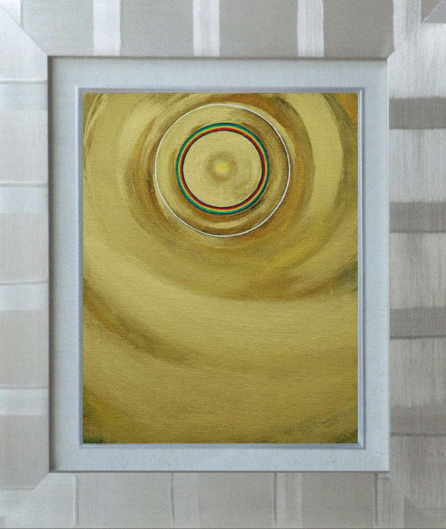 油絵 菅家令子 絵 絵画インテリア額付(黒) F6-G262023風景祈り希望跡