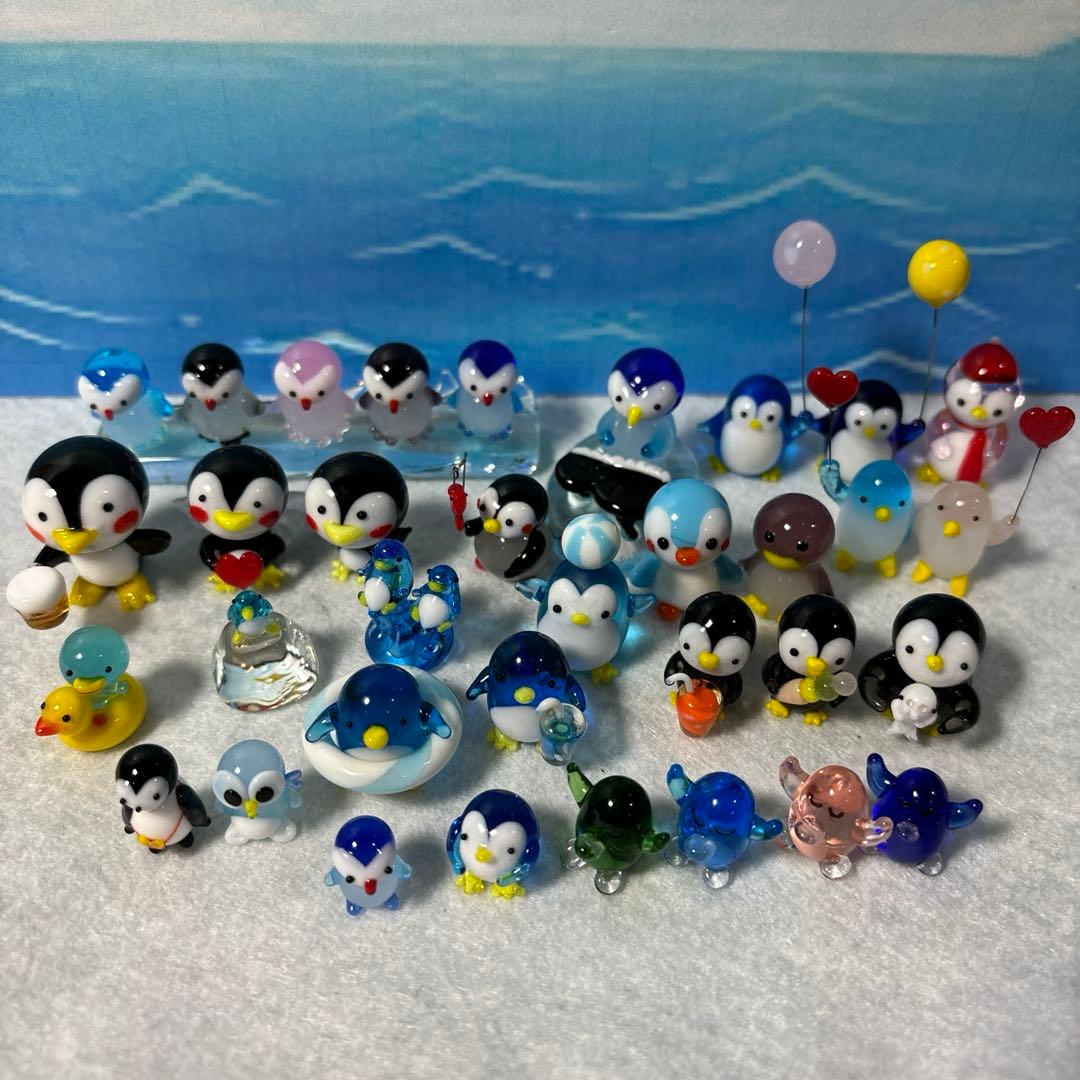 ペンギン　ガラス細工　ミニチュア