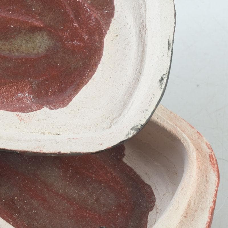 茶道具　横山朝陽作　陶器製　呉須絵　琵琶香合　干支巳　共箱　V　9346