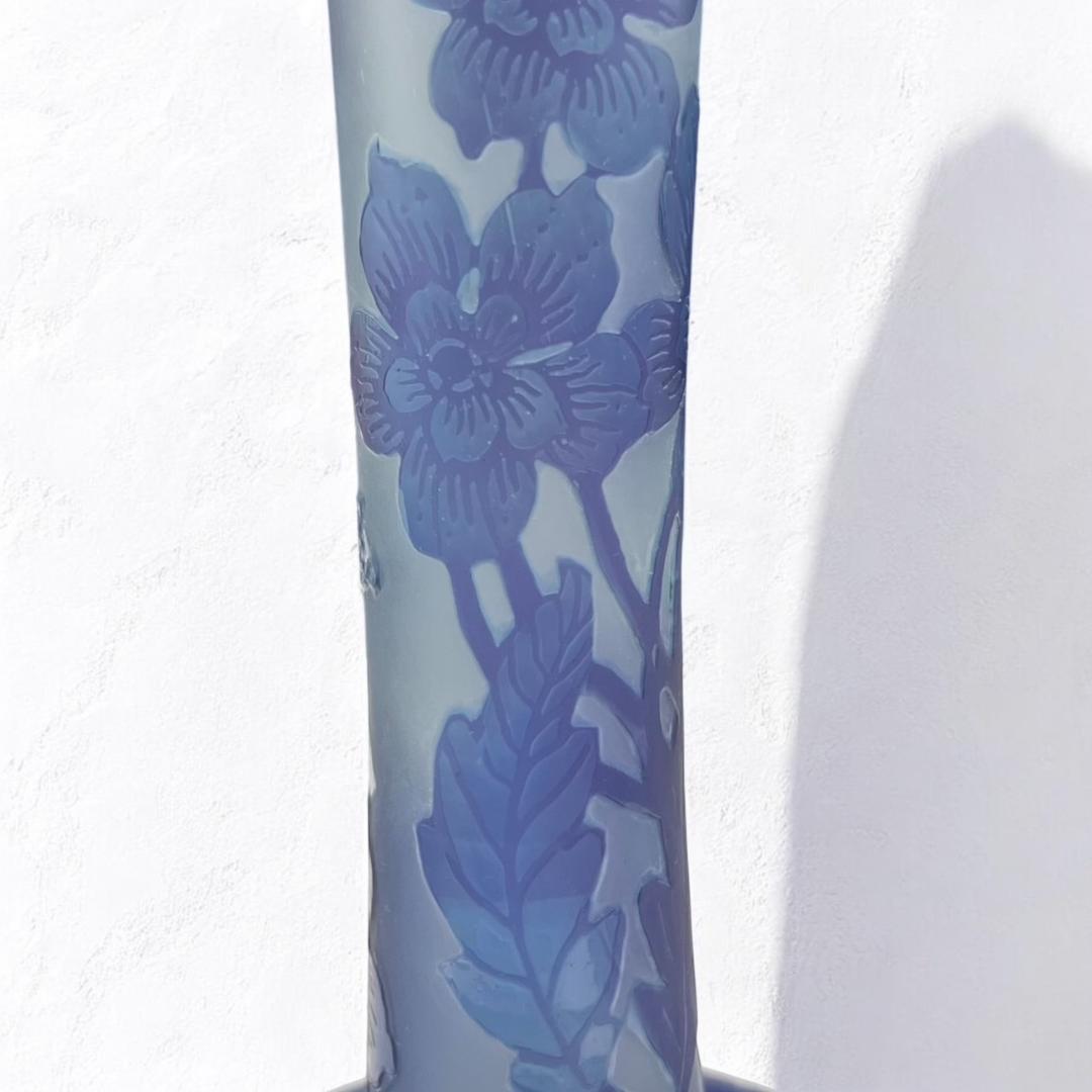 ◆証明書付◆EmileGalleエミールガレ 花瓶 21cm×9cm カメオ彫り