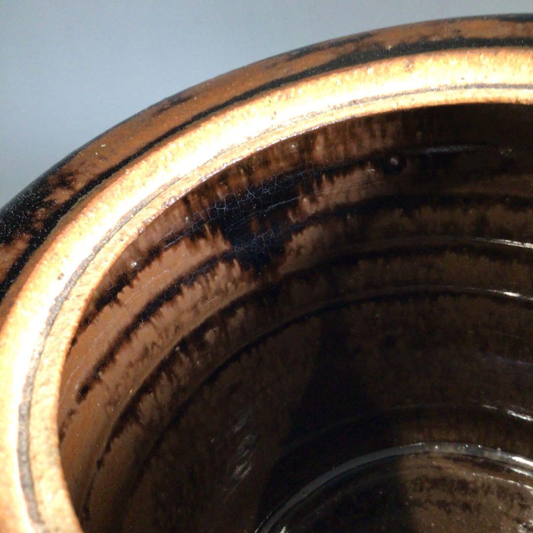 Ｐ４１７　水指　『膳所焼』『淡海ぜぜ　陽炎園造』『捻貫水指』　共箱　茶道具