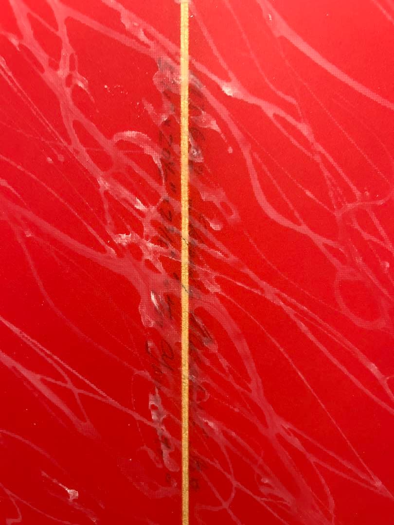 ジャスティスサーフボード　5.11 レッド ストライプデザイン ショートボード