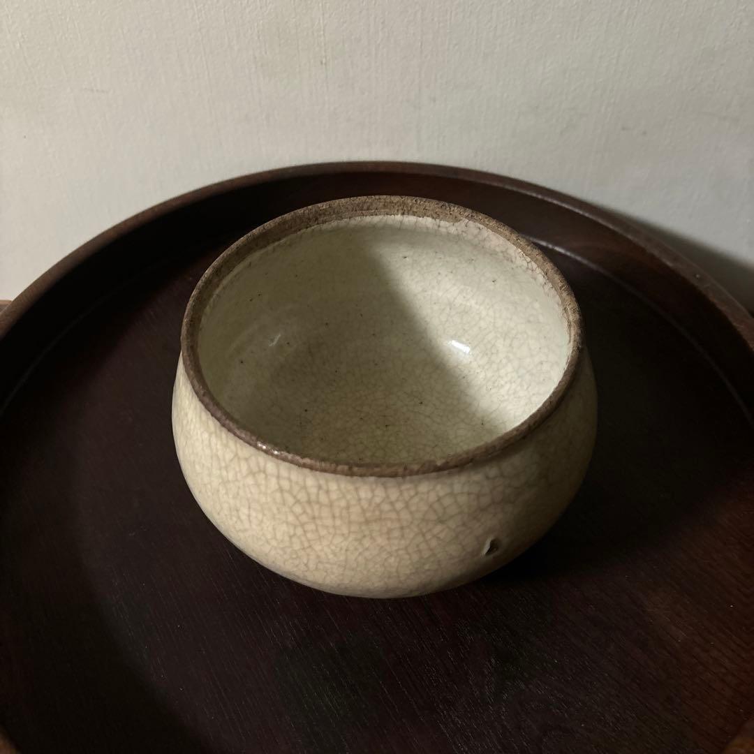 古い丸壷　白釉　塩笥壺　韓国骨董.アンティーク.古民芸.検:立原正秋.白磁.李朝