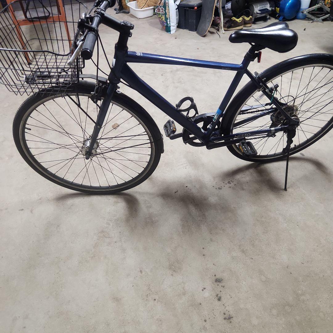 青 シティクロスバイク 前カゴ付き