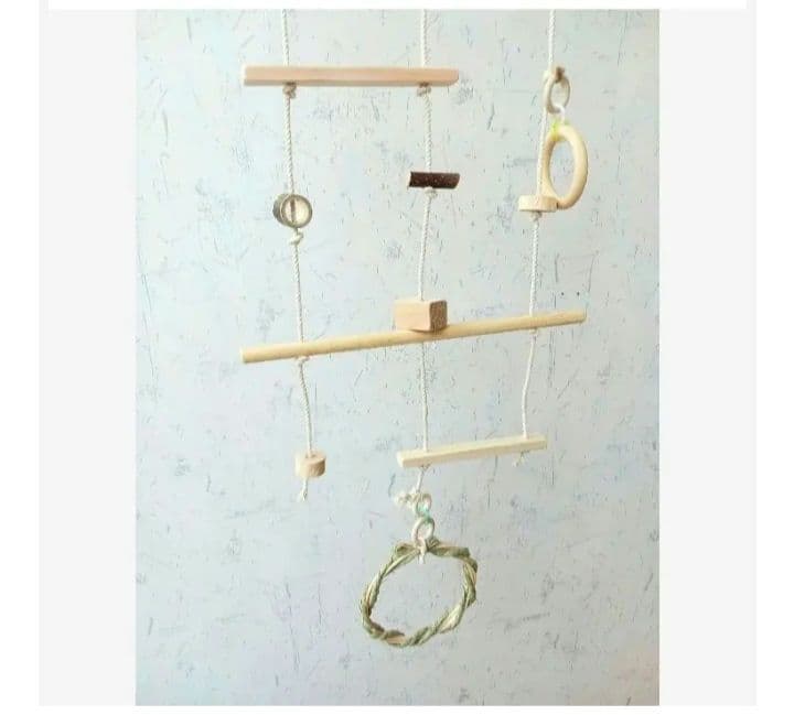 100　インコ　ミニアスレチック　吊り下げセット！　ブランコ　止まり木