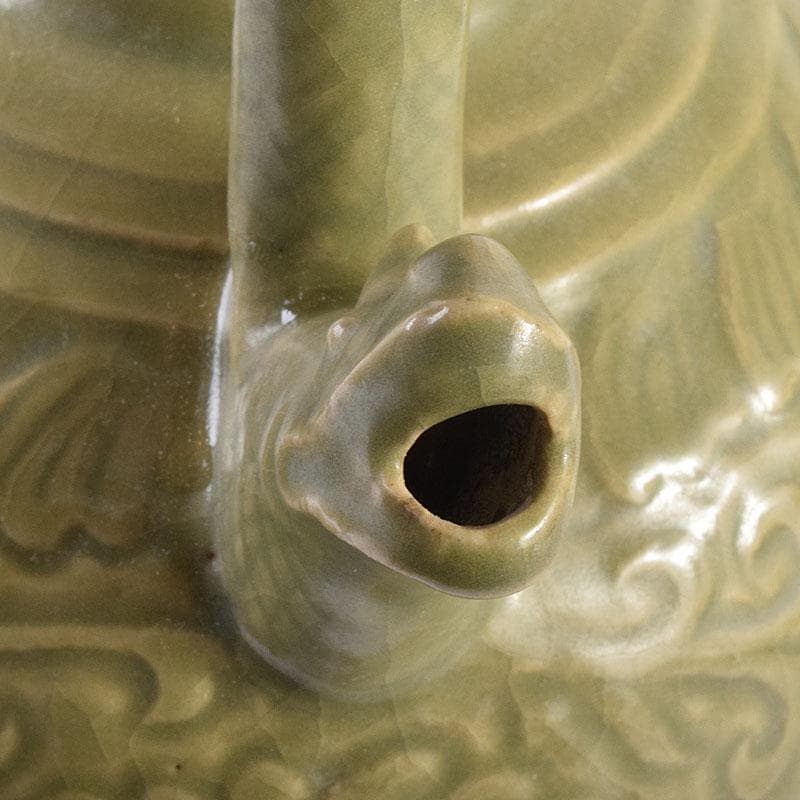 中国　龍泉窯　青磁　三つ足　神獣口水注瓶　C　7054