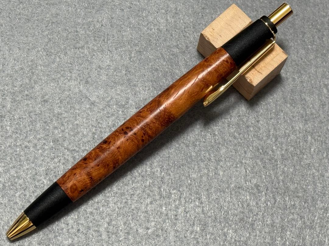 ボナンペン 真鍮金具 花梨瘤 シャーペン 栞[野原工芸 工房楔 こぶた工房]