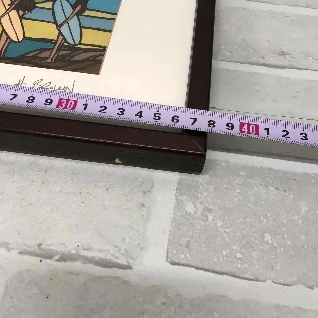 M3858 ヘザーブラウン 絵画 額縁付き 2点セット