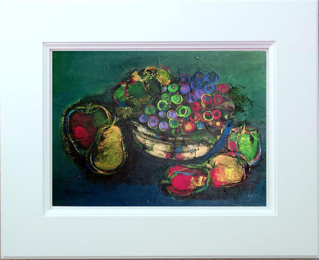 油絵 菅家令子 絵 絵画 インテリア uF6-061304 静物 フルーツ