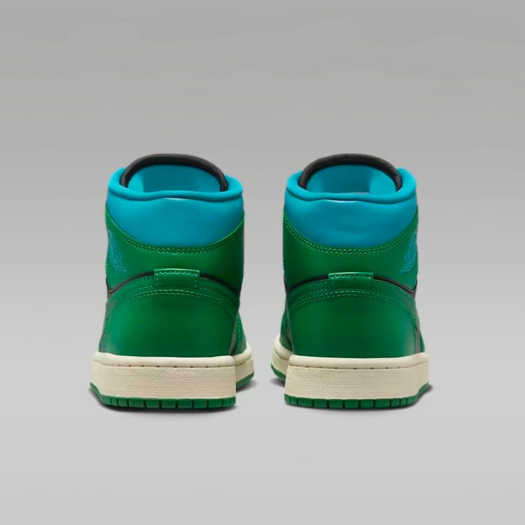 Air Jordan 1 Mid WMNS ブラック/ラッキーグリーン 28cm
