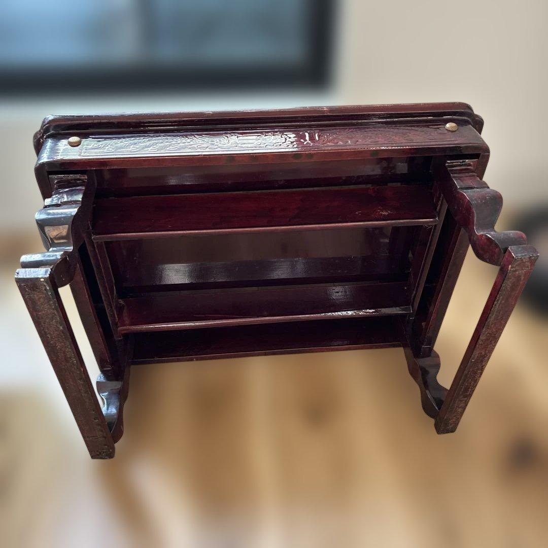 希少　折り畳み式 螺鈿細工 ローテーブル 和家具 伝統工芸　送料込