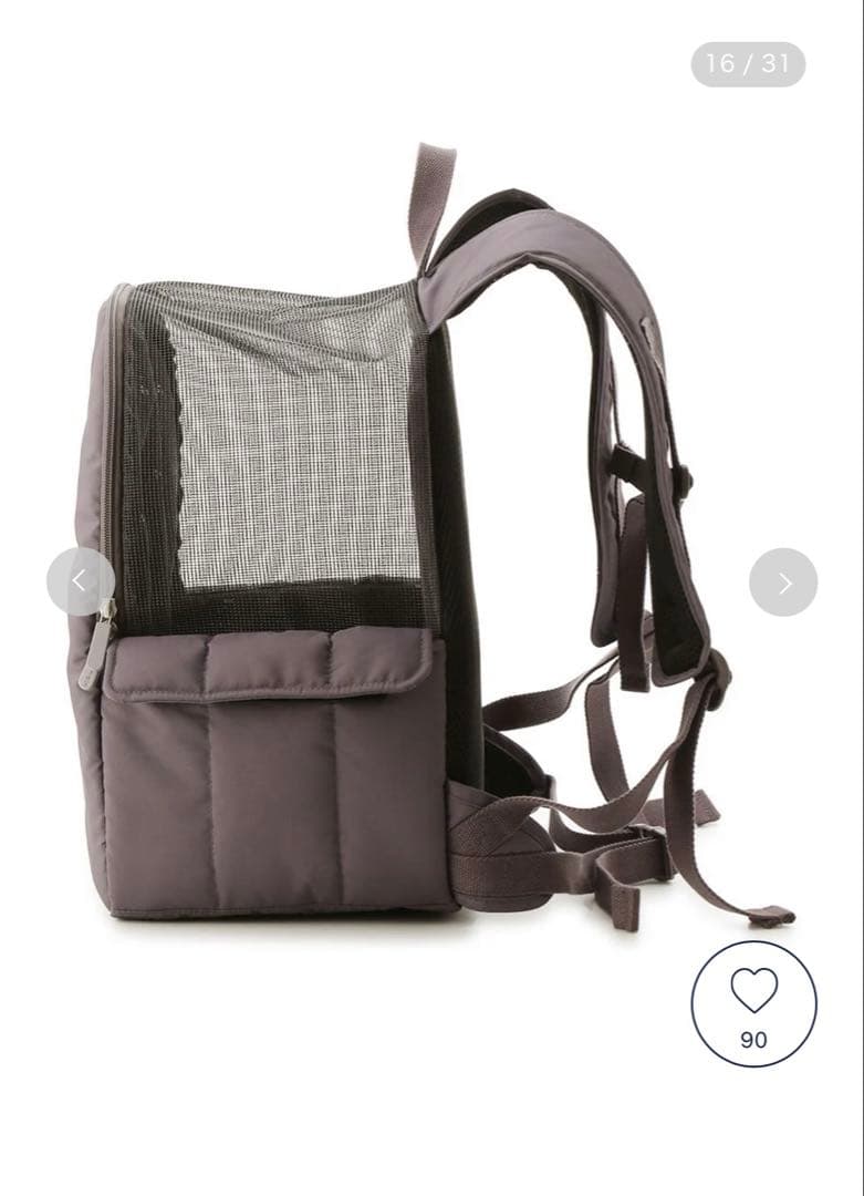 gelato pique バックパック型キャリーバッグ グレー　ペットリュック