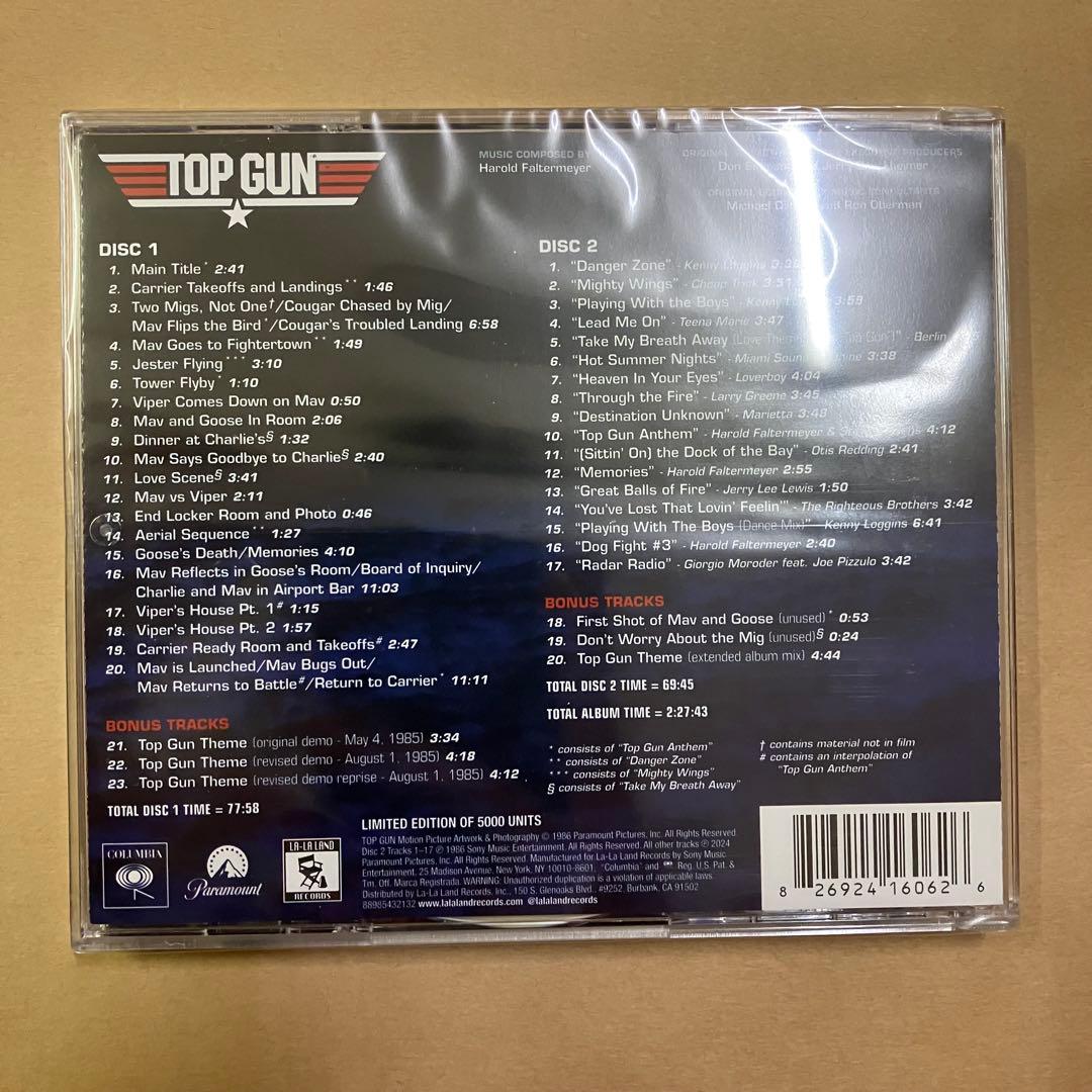 トップガン TOP GUN 5000枚限定 2枚組 CD サウンドトラック
