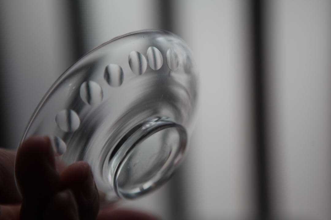 古道具　戦前　大正　昭和初期　蓋付ガラス碗　レア　B