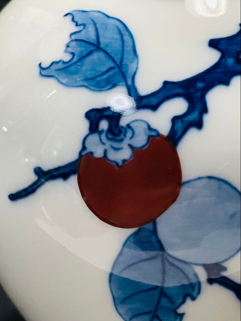 十二代酒井田柿右衛門　柿絵花瓶供箱