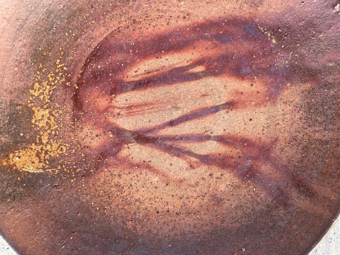 未使用　高級　備前焼　森丁斎作　陶器製装飾皿3枚セット　丸皿